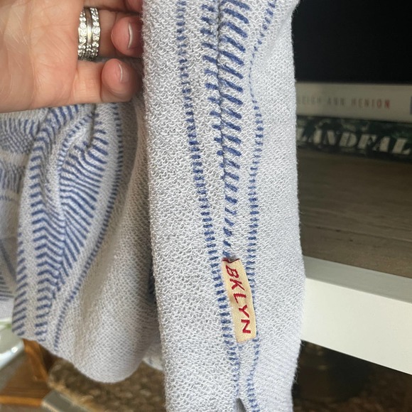 Brooklyn Cloth Boho Hooded Pullover Blue and Gray Size S - Picture 4 of 9